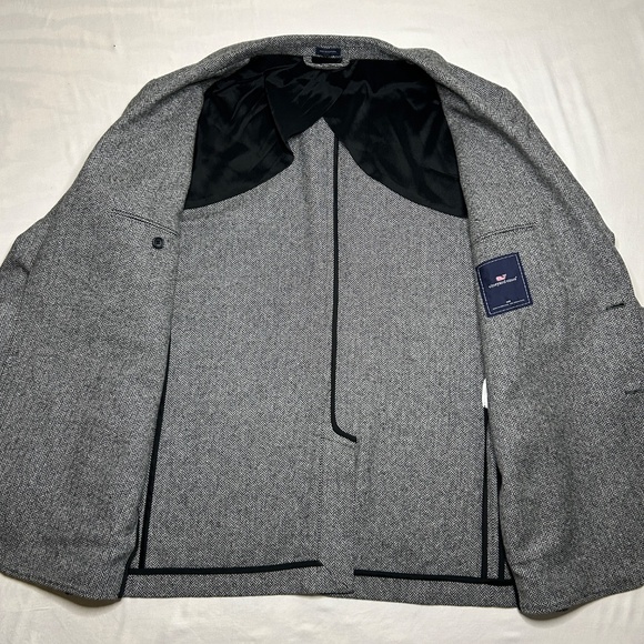 Vineyard Vines Mens 46R Merino Wool Gray Herring Blazer Sport Coat - Picture 5 of 14
